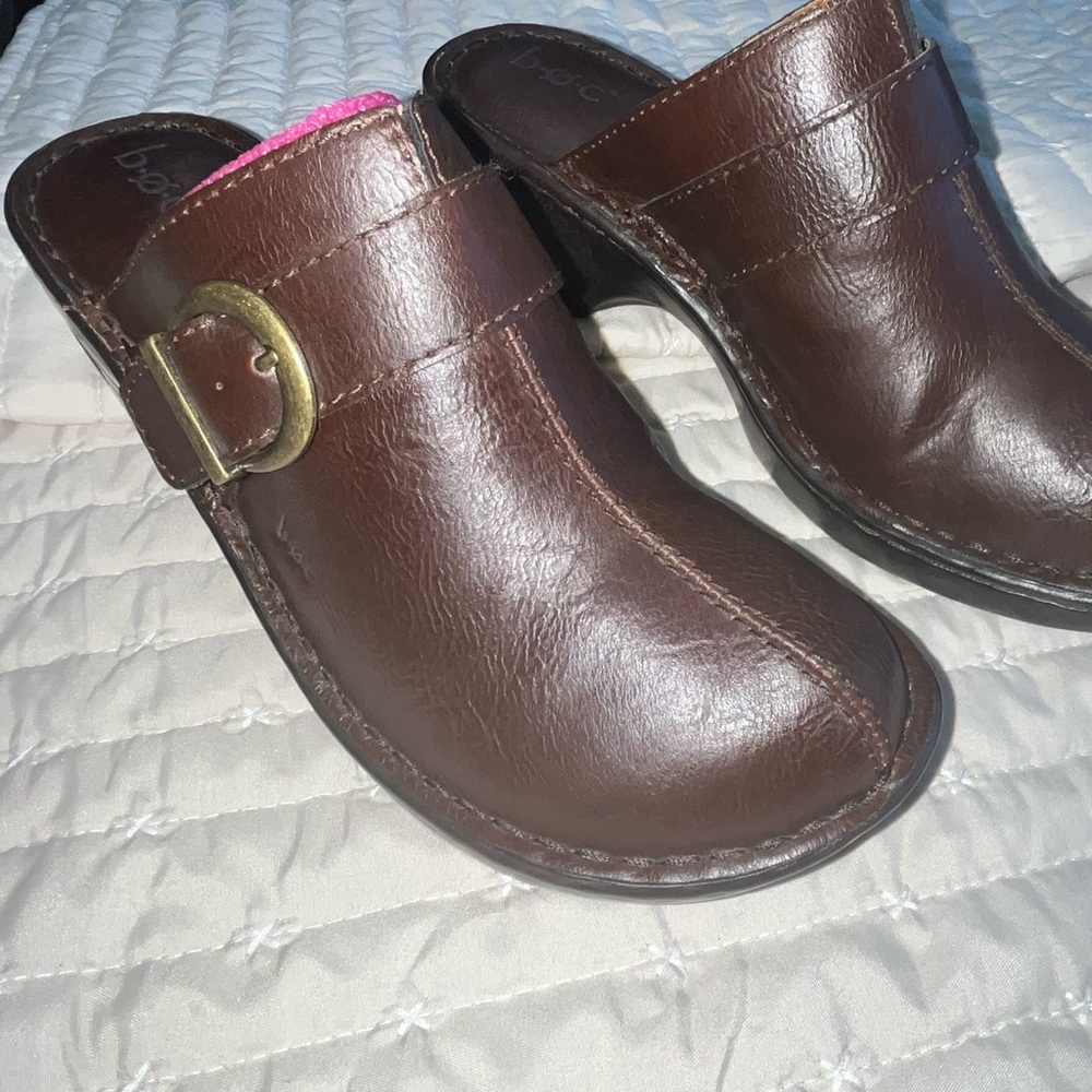Boc Brown Leather Clogs